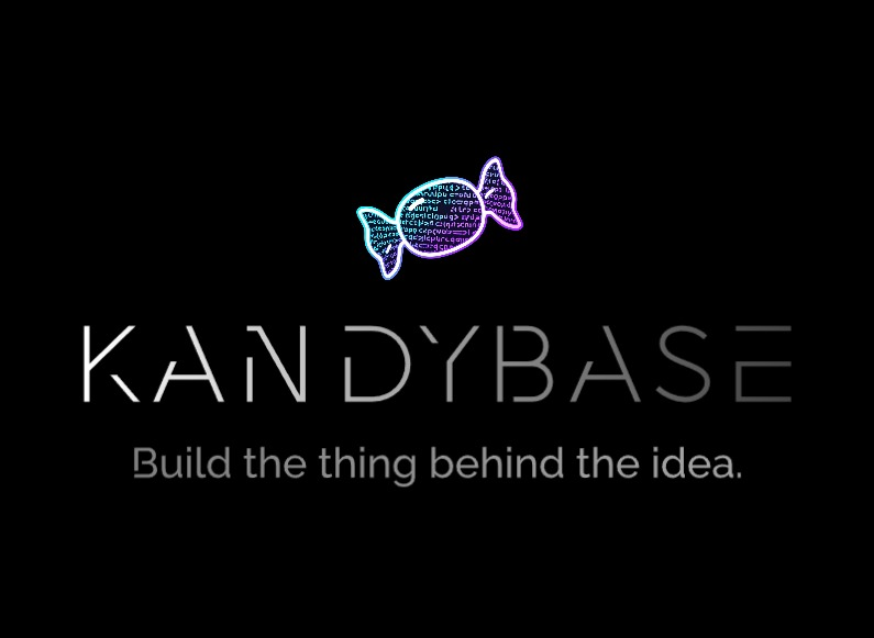 Kandybase logo with neon candy mark
